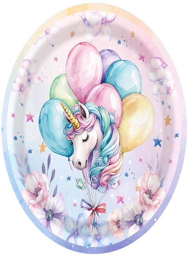 Lide Road Unicorn Balloons Party Plates & Napkins for 24 Guests, 64 Pcs, Multicolor, Paper, Cartoon, Kids' Party Supplies - Image 3